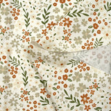 Coton imprimé les fleurs d'Ilona fond blanc cassé