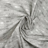 Cotton April Fools print light gray background