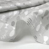 Cotton April Fools print light gray background