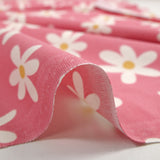 Cotton printed with Alisson flowers pink background