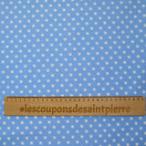 Coton imprimé pois 6mm bleu céruléen