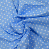 Coton imprimé pois 6mm bleu céruléen