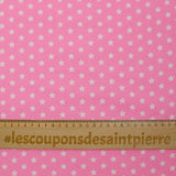 Coton imprimé étoile 1cm rose
