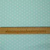 Coton imprimé étoile 1cm aqua