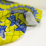 Coton imprimé ethnique Zwolle bleu fond jaune