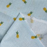 Lin et coton imprimé ananas fond ciel