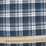 Flanelle de coton à carreaux Victor bleu jean's