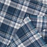 Flanelle de coton à carreaux Victor bleu jean's
