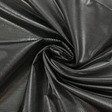 Lamé de polyester rayé argent fond noir