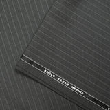 Tissu tailleur 100% laine Super 140's rayé fond anthracite