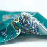 Coton imprimé palmier fond vert caraïbes