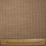 Polyviscose et lin rayé Maud fond marron biscuit