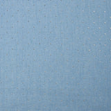 Chambray de coton orné de strass fond bleu ciel