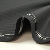 Tissu tailleur 100% laine Super 140's rayé fond anthracite