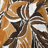 Crêpe viscose imprimé jungle marron fond blanc