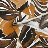 Crêpe viscose imprimé jungle marron fond blanc