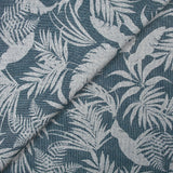 Viscose crepe with pointillism foliage print in denim blue
