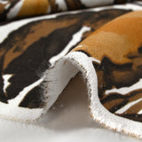 Crêpe viscose imprimé jungle marron fond blanc