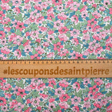 Coton liberty ® Dahlia Dream rose et bleu au mètre