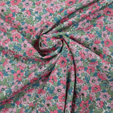 Coton liberty ® Dahlia Dream rose et bleu au mètre
