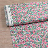 Coton liberty ® Dahlia Dream rose et bleu au mètre