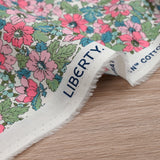 Coton liberty ® Dahlia Dream rose et bleu au mètre