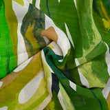 Voile de viscose imprimé monstera vert