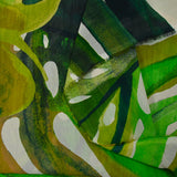 Voile de viscose imprimé monstera vert