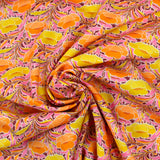Coton liberty ® Poppy Canopy orange et jaune au mètre