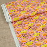 Coton liberty ® Poppy Canopy orange et jaune au mètre