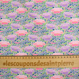 Coton liberty ® Poppy Canopy parme et rose au mètre