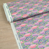 Coton liberty ® Poppy Canopy parme et rose au mètre
