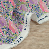 Coton liberty ® Poppy Canopy parme et rose au mètre