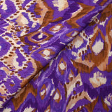 Polyester tissé imprimé ikat de brume violet