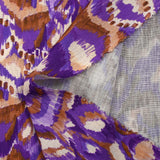Polyester tissé imprimé ikat de brume violet