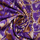 Polyester tissé imprimé ikat de brume violet