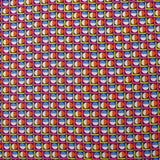 Viscose imprimée cercle vintage fuchsia fond violet