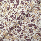 Coton imprimé envolée florale fond blanc cassé