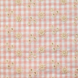 Cotton Vichy Seersucker Bordado Pink Pink Fondo