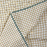 Cotton Vichy Seersucker Fondo de Grège bordado