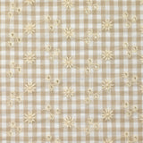 Cotton Vichy Seersucker Fondo de Grège bordado