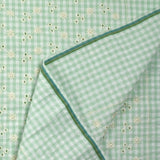 Fondo verde pastel bordado de algodón Vichy Seersucker
