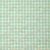 Fondo verde pastel bordado de algodón Vichy Seersucker