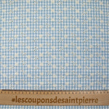 Cotton Vichy Seersucker Fondo de cielo azul bordado