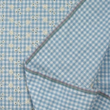 Cotton Vichy Seersucker Fondo de cielo azul bordado