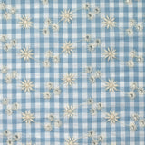 Cotton Vichy Seersucker Fondo de cielo azul bordado