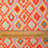 Viscose imprimée losange orange fond parme