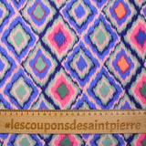 Viscose imprimée losange vert fond violet