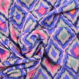 Viscose imprimée losange vert fond violet