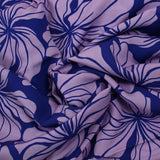 Viscose imprimée grandes fleurs fond violet